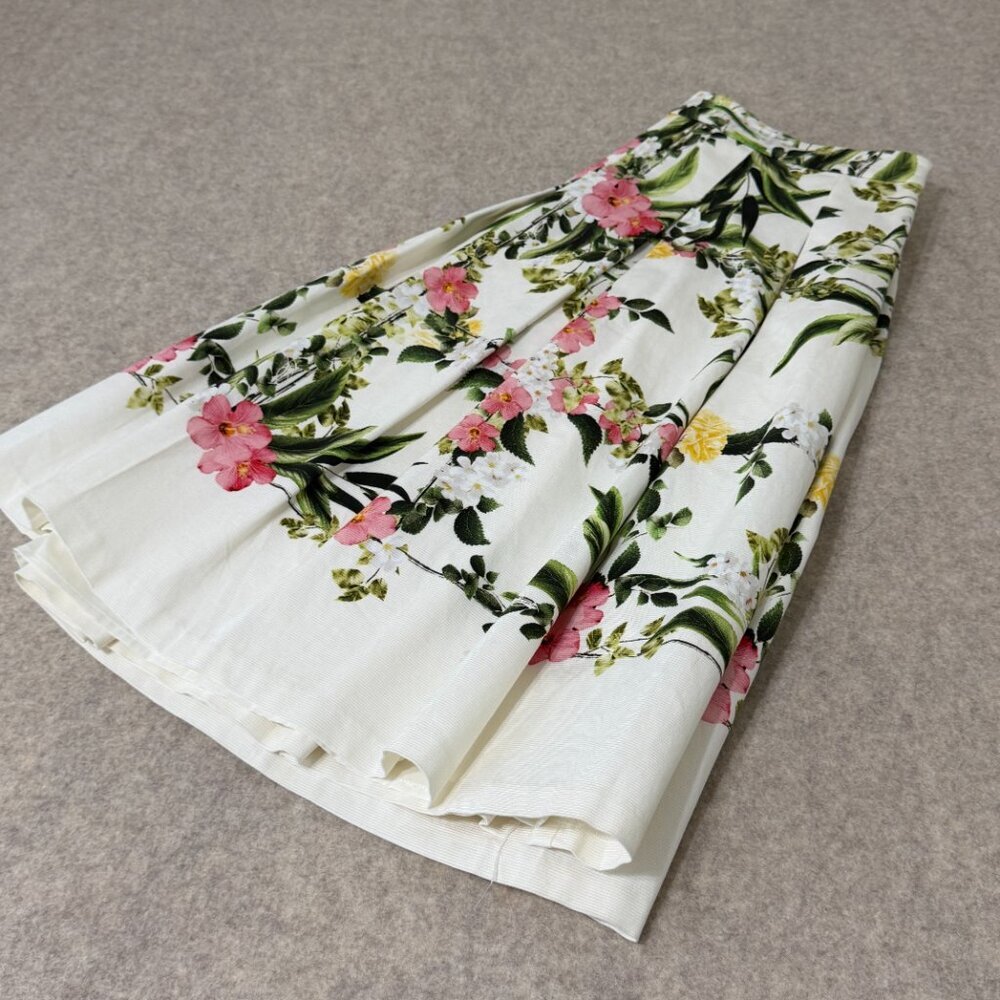 Talbots Floral Pleated A-Line Skirt Size 8 Garden Party Spring - Picture 12 of 13
